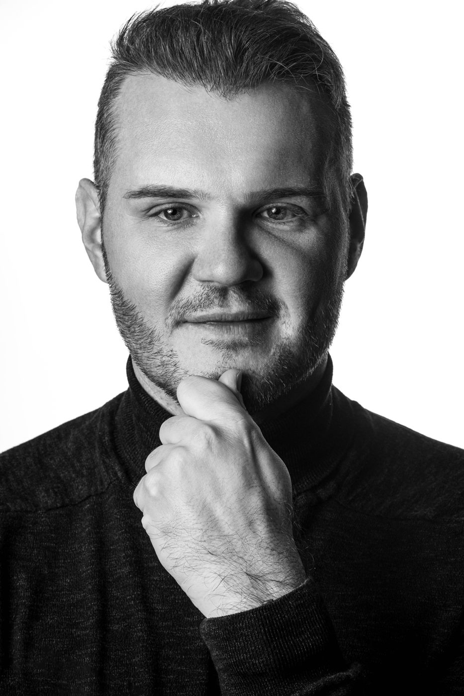 Petar Kozjak, black and white portrait
