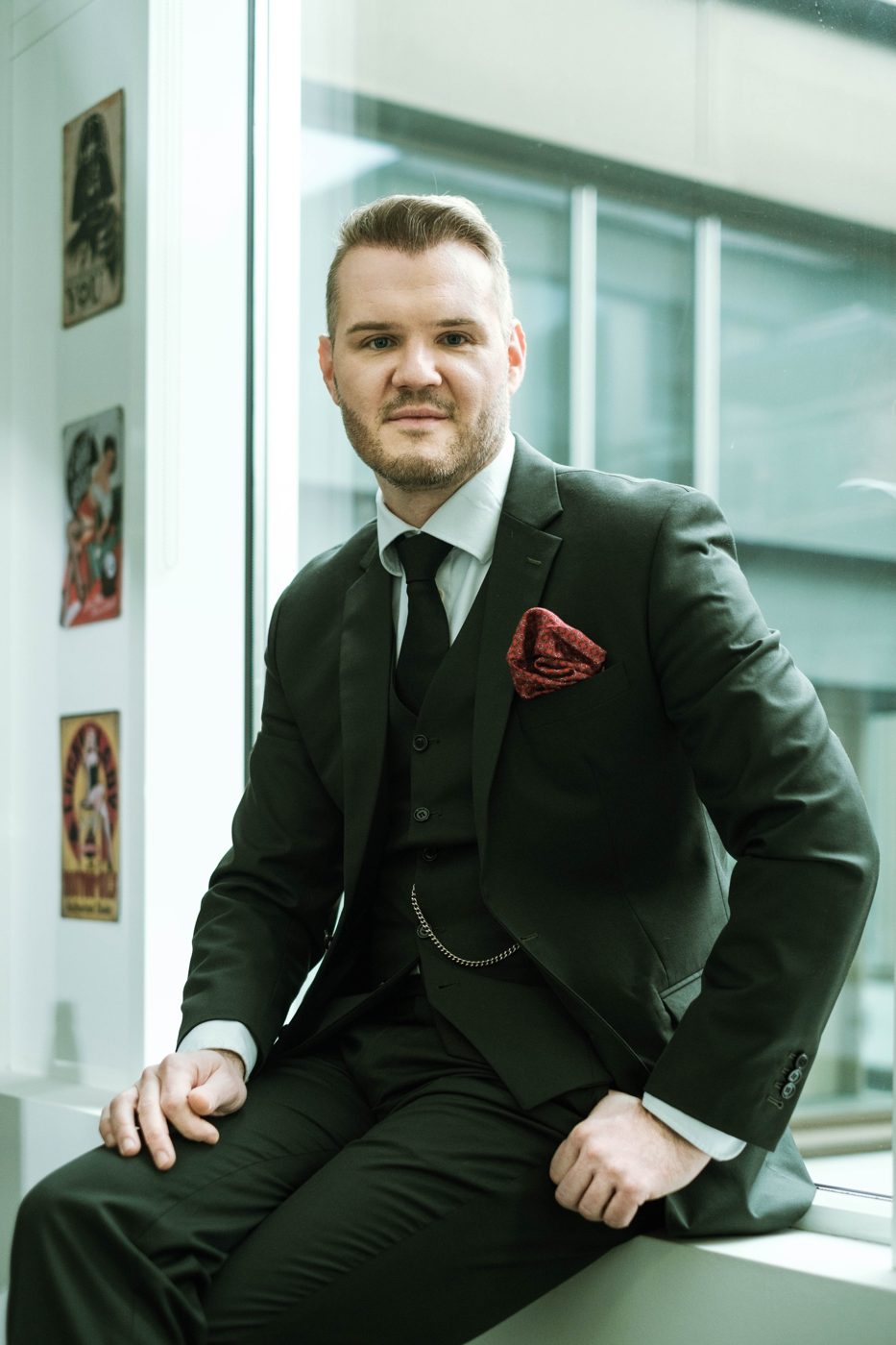 Petar Kozjak sitting by an office window